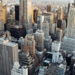 aerial view of NYC apartment buildings